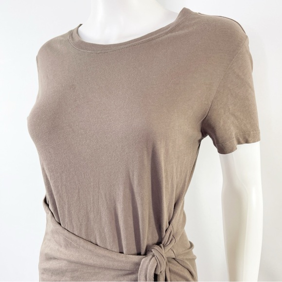 Rails Brown Short Sleeve EDIE Tie Waist T-Shirt Dress in Canteen Size XS - Picture 4 of 8